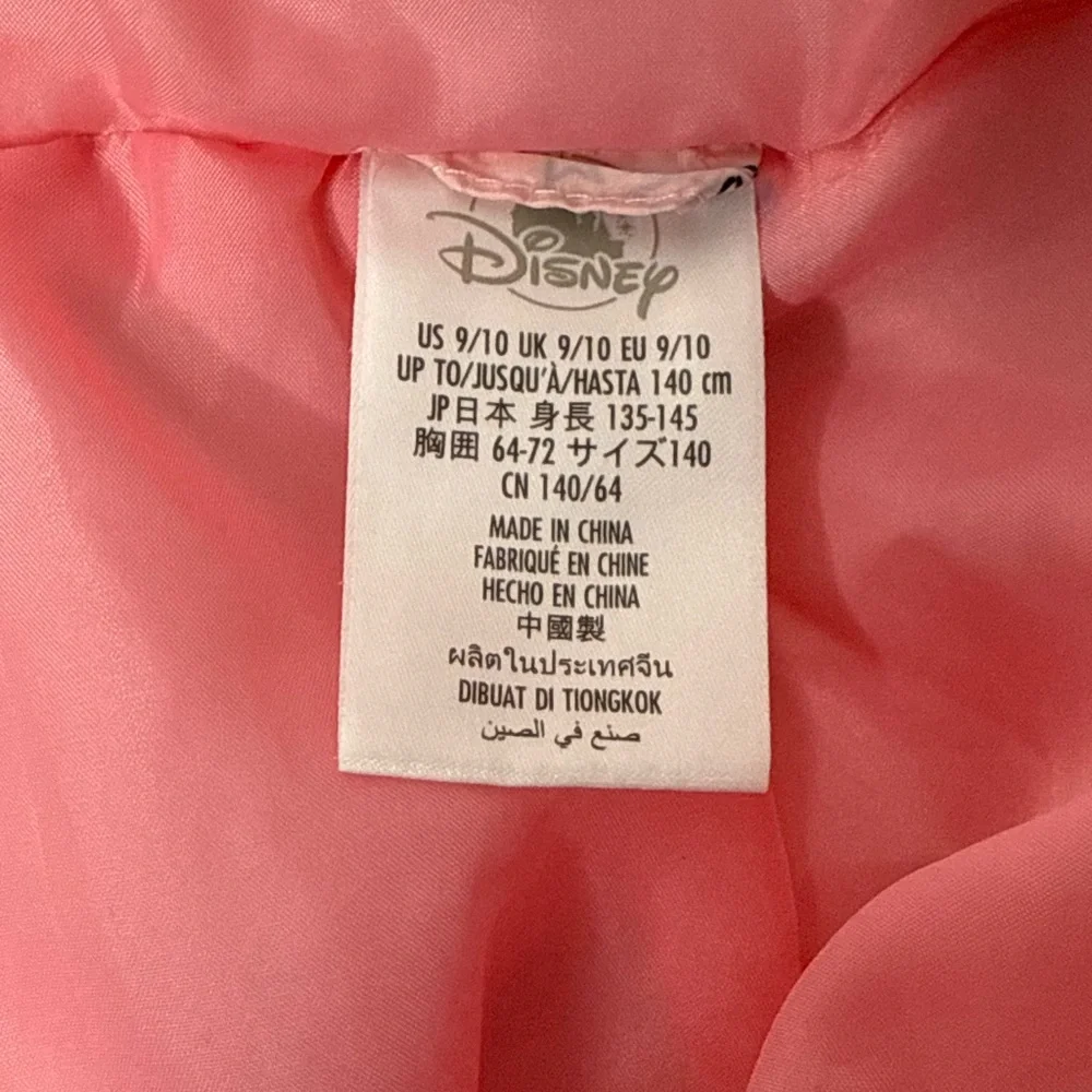 Disney Store‎ Pink Quilted Girls Size 9/10 Coat Puffer Jacket Princess Names